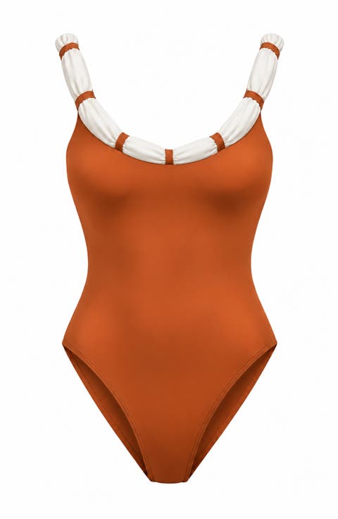 Shanti Recycled One-piece Swimsuit With Knotted Neckline