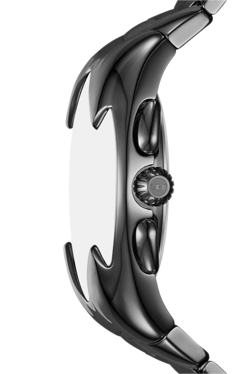 DIESEL<sup>®</sup> Mercurial Gunmetal Tonneau Chronograph Bracelet Watch, 45mm x 28mm, Alternate, color, Gray