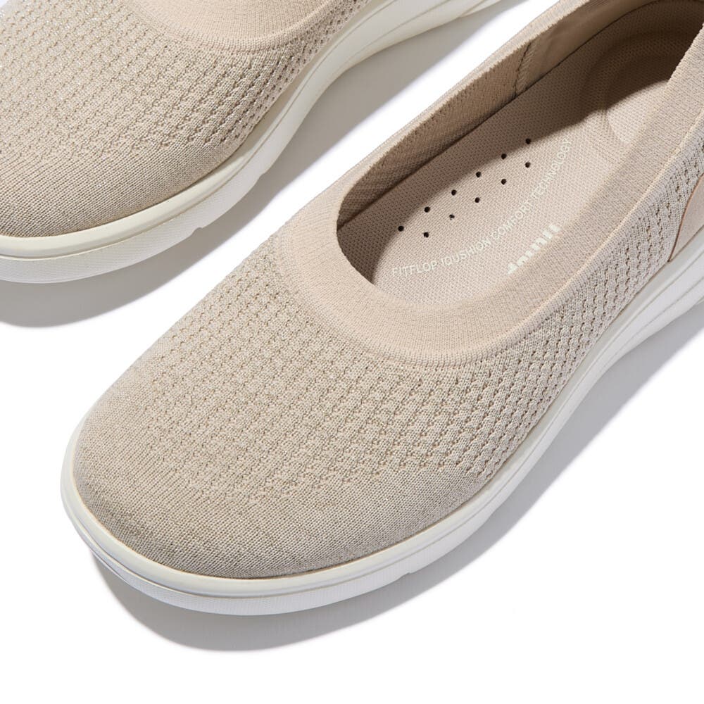 Super Q Knit Ballet Flats, Alternate, color, Stone Beige/Platino