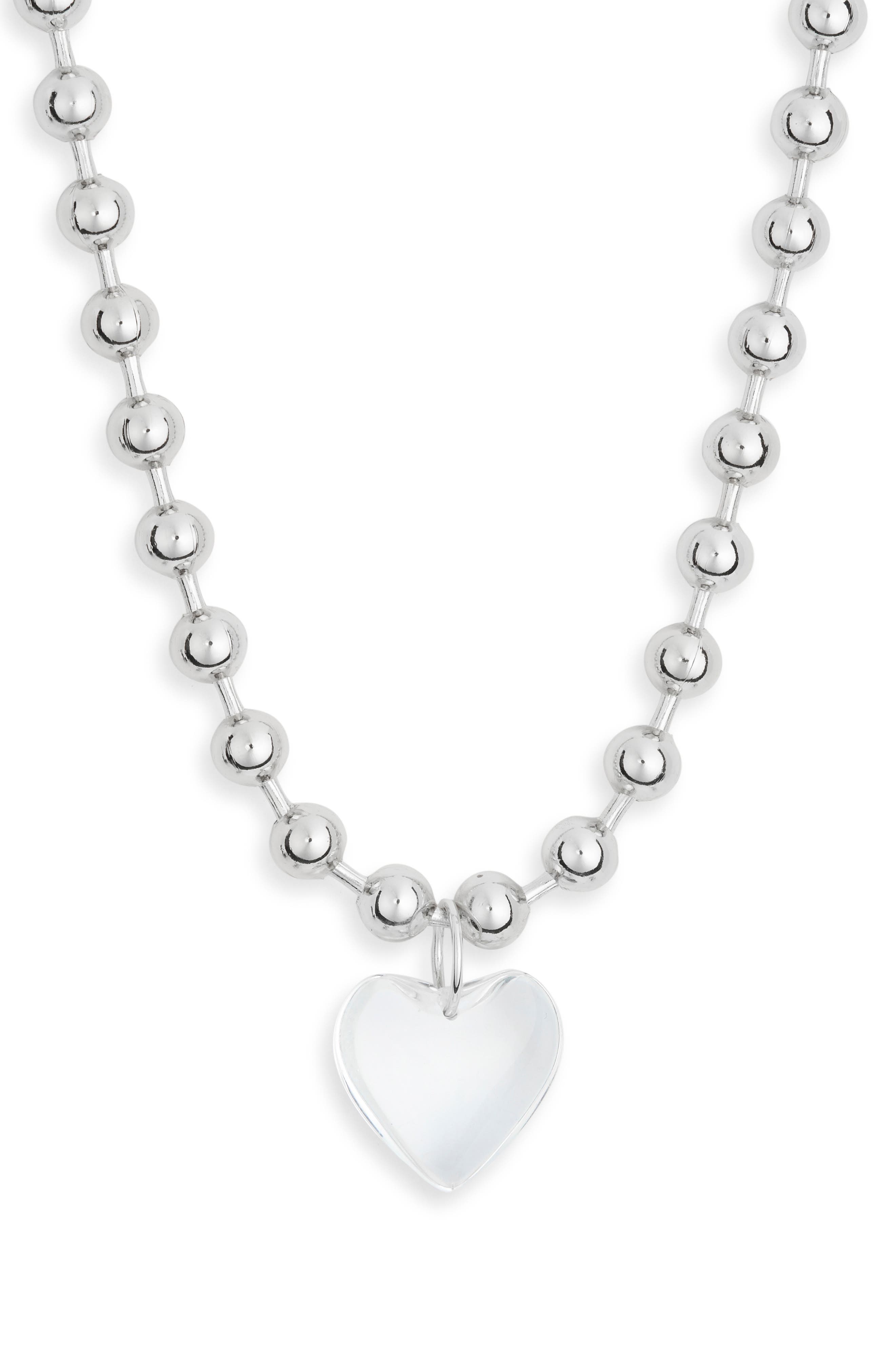 Clear Heart Pendant Necklace