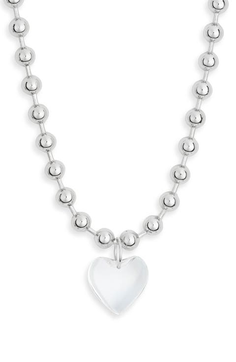 Clear Heart Pendant Necklace