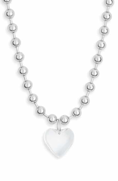 Clear Heart Pendant Necklace