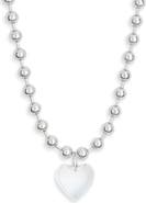 Kenneth Jay Lane Clear Heart Pendant Necklace