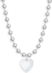 Kenneth Jay Lane Clear Heart Pendant Necklace