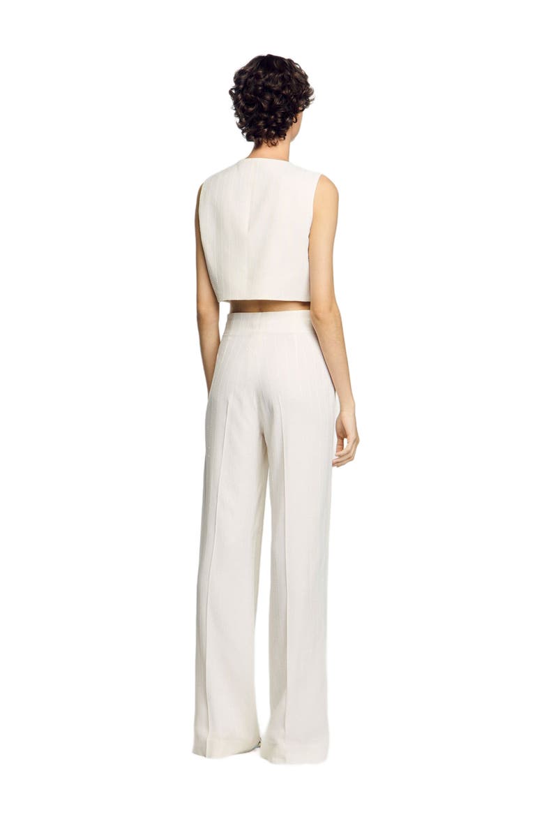 Sequin suit trousers, Alternate, color, Ecru