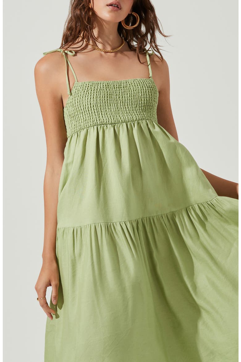 the Label Marlene Linen Blend Midi Dress, Alternate, color, CELERY