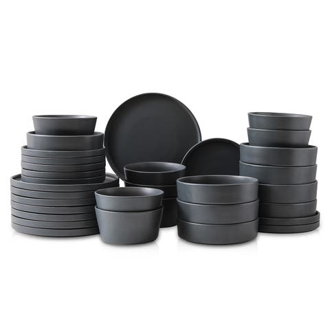 Celina Stoneware 32-Piece Dinnerware Set with Pasta Bowls