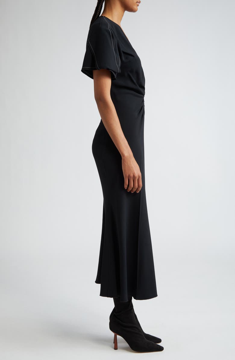 Victoria Beckham Ruched Waist Midi Dress, Alternate, color,