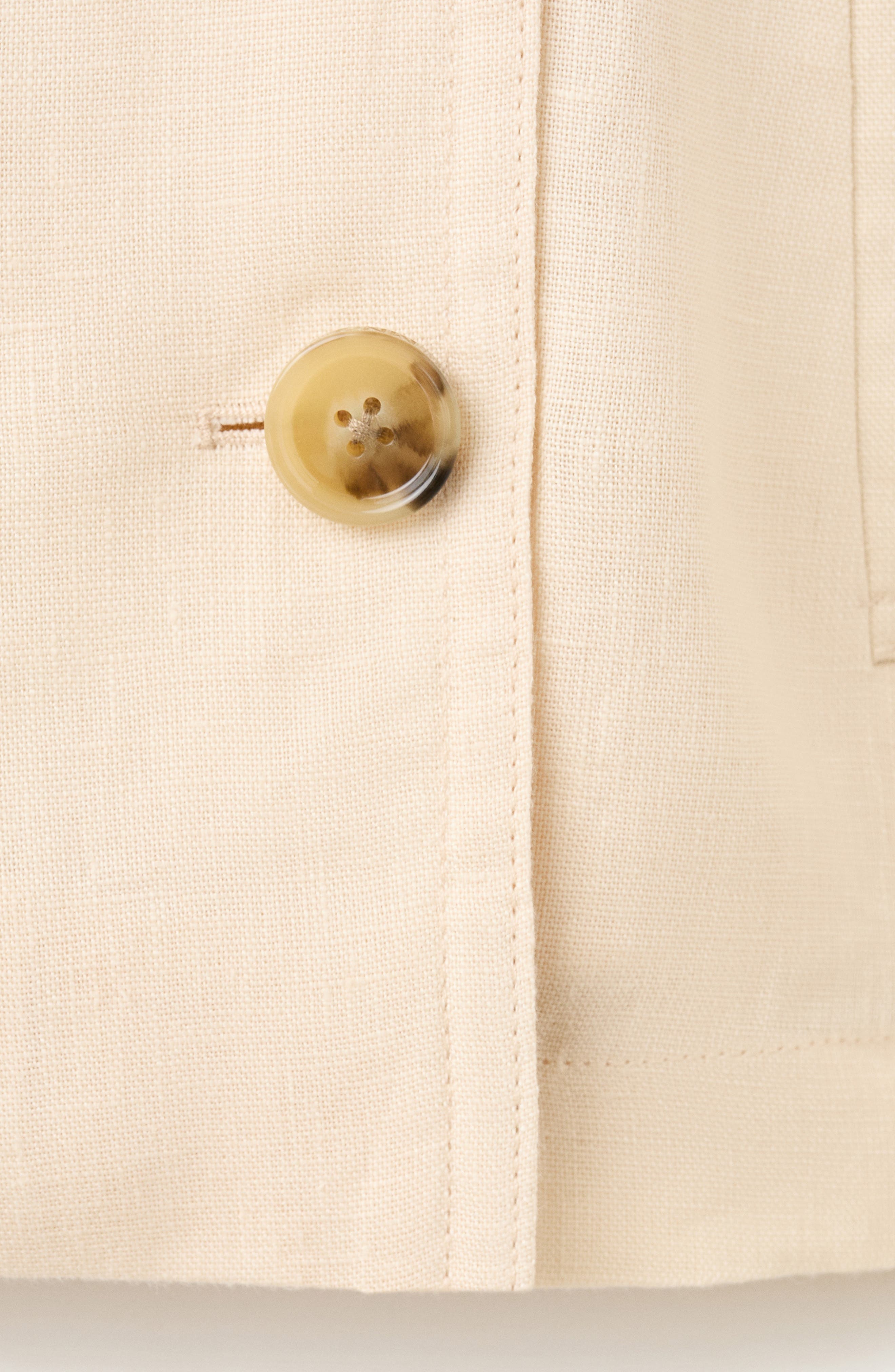 Женские MANGO Funnel Neck Linen Jacket — фото 7