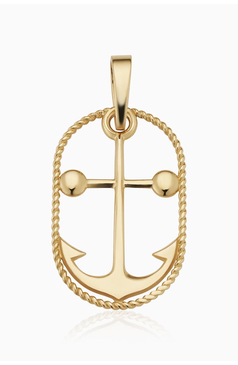 Oradina 14K Yellow Gold My Anchor Charm, Main, color, Yellow Gold