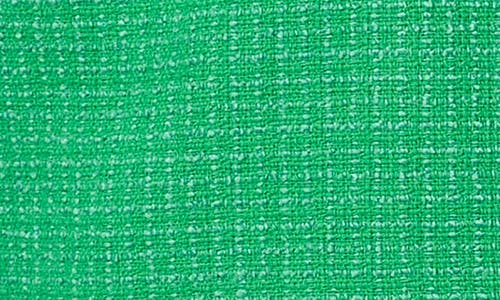 Shop Cece Collarless Tweed Jacket In Medium Green
