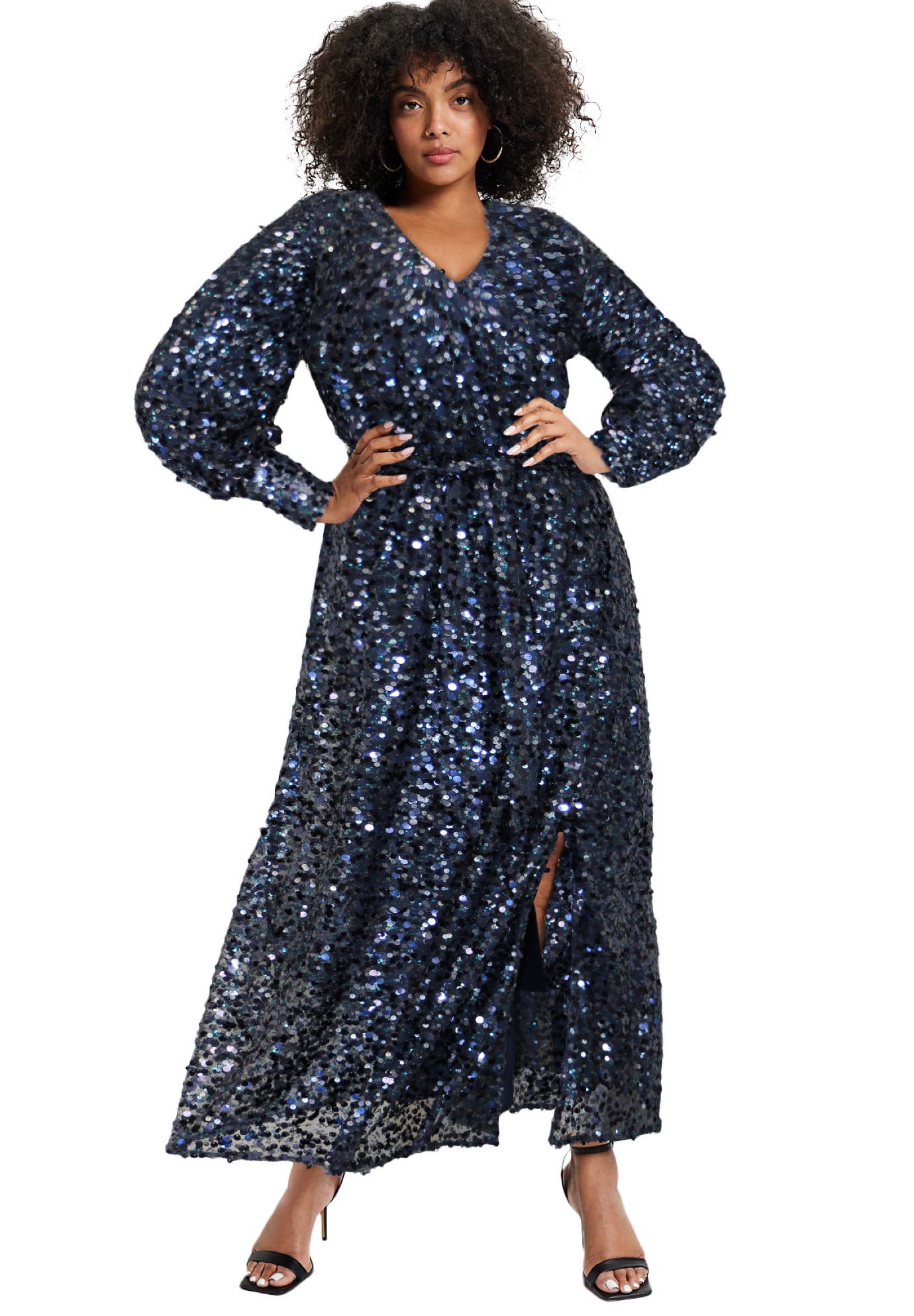 Evyre Side Slit Sequin Dress