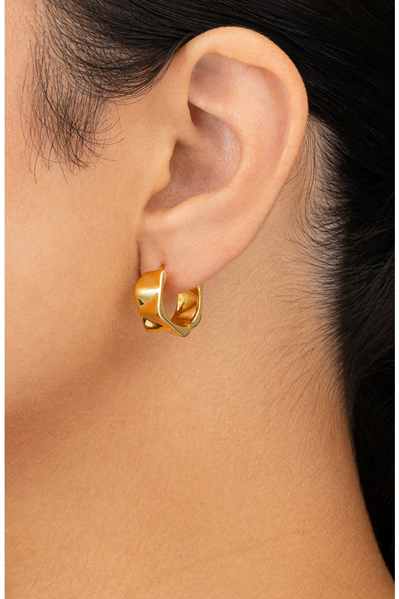 Ginevra Bolt Hoop Earrings, Alternate, color, GOLD