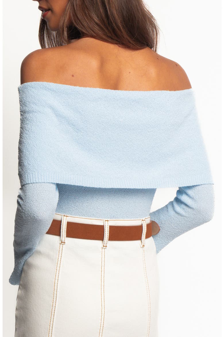 Rory Off the Shoulder Knit Top, Alternate, color, PALE BLUE