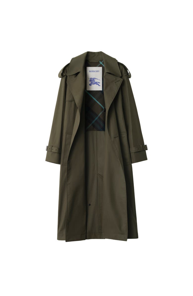 Burberry Long Gabardine Castleford Trench Coat, Alternate, color, 