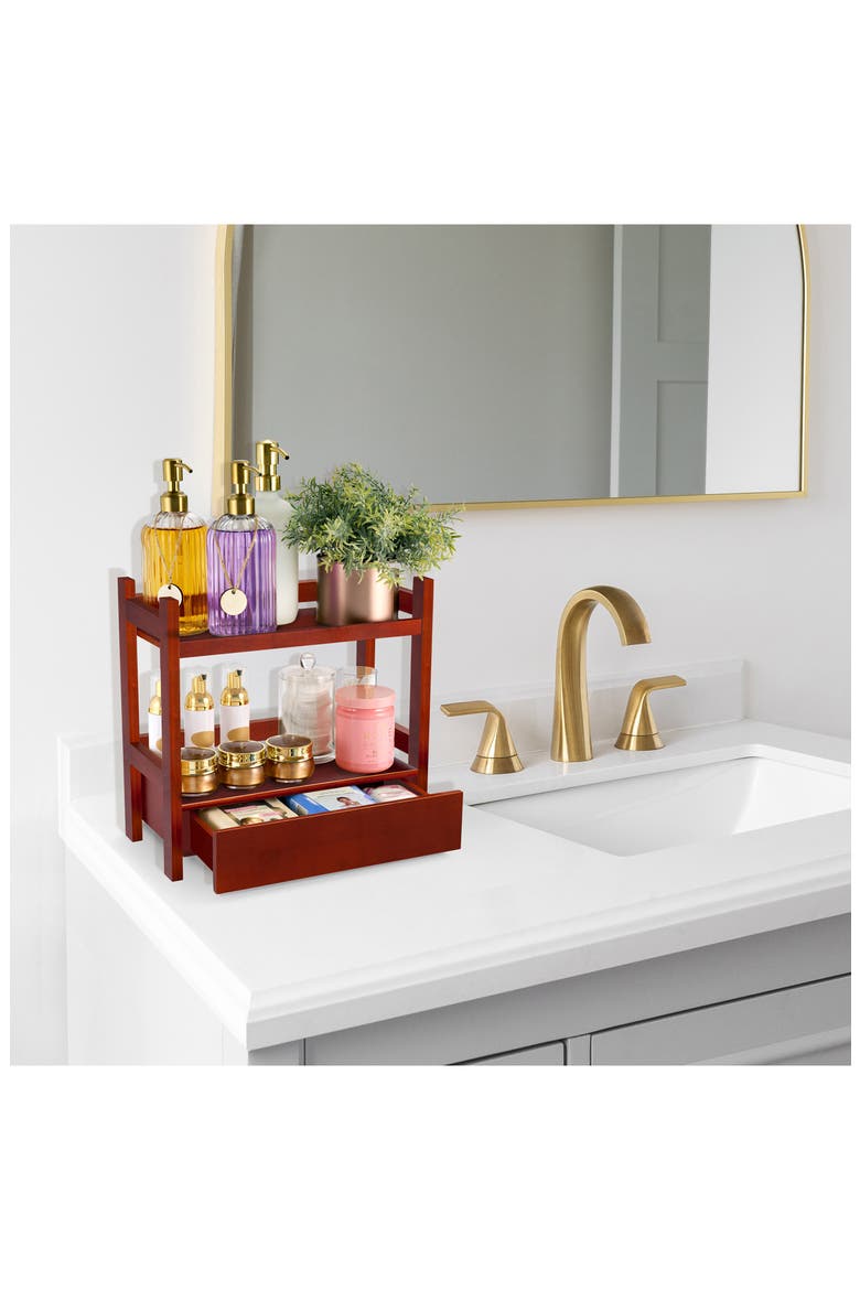 2-TIER BAMBOO COUNTER O, Alternate, color, BROWN