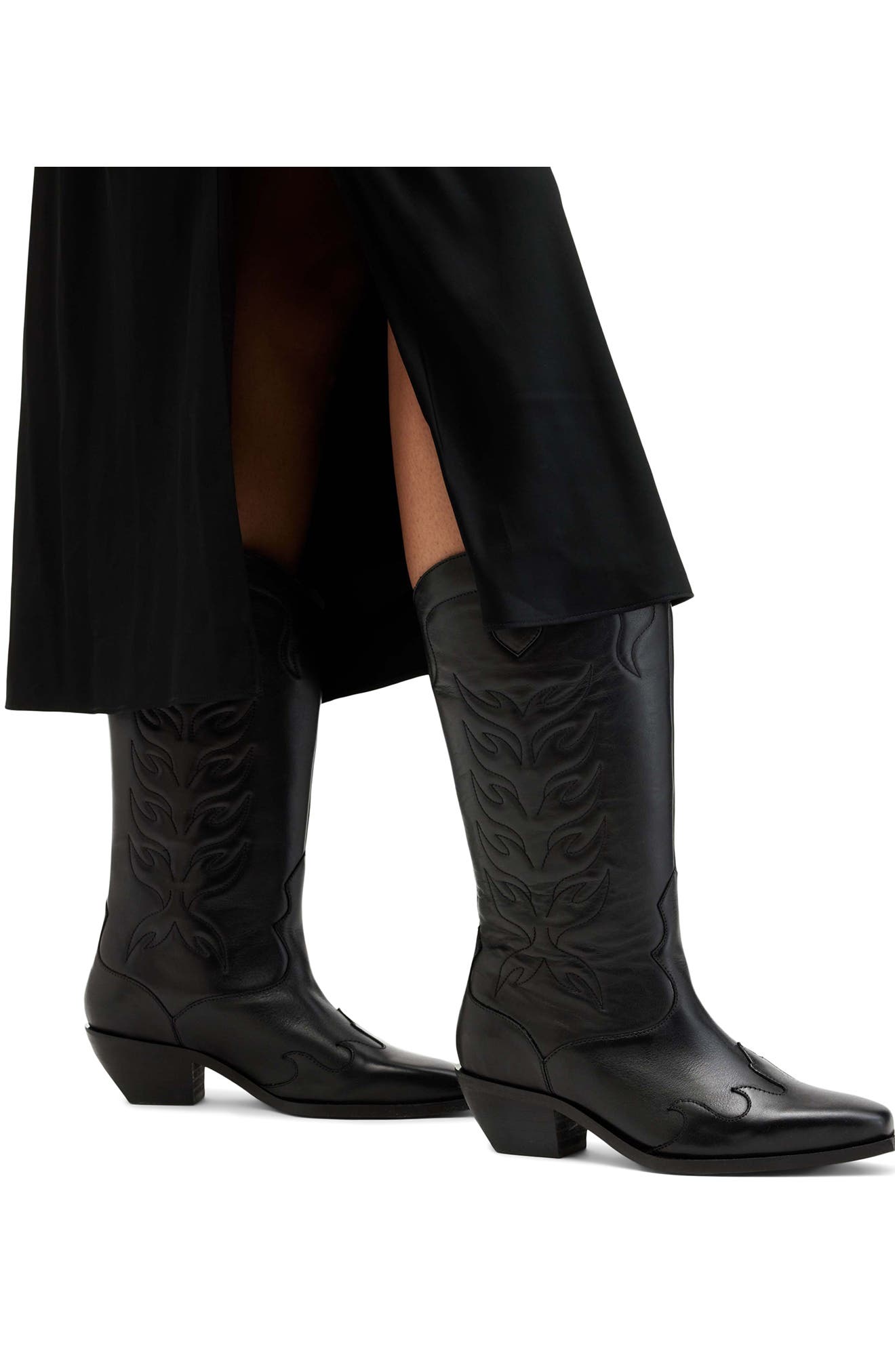 AllSaints Dolly Western Boot, Alternate, color, 