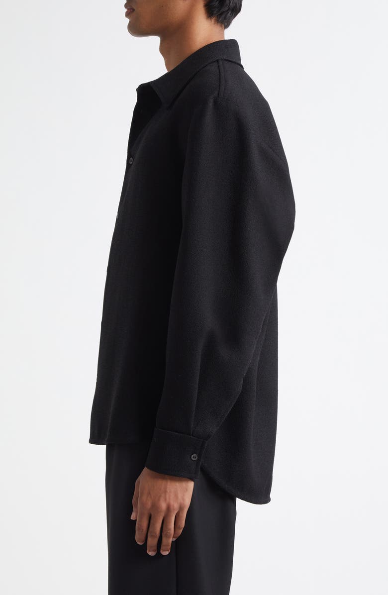 Séfr Wes Virgin Wool Button-Up Shirt, Alternate, color, Structured Coal