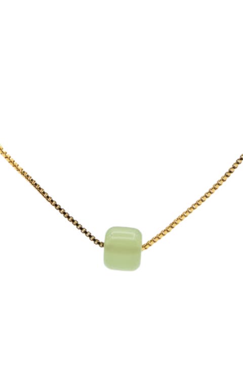 Beetle Green bead jade necklace
