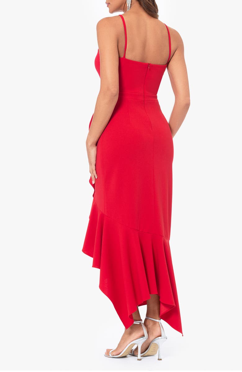 Xscape Evenings Deep V-Neck Handkerchief Hem Cocktail Dress, Alternate, color, 