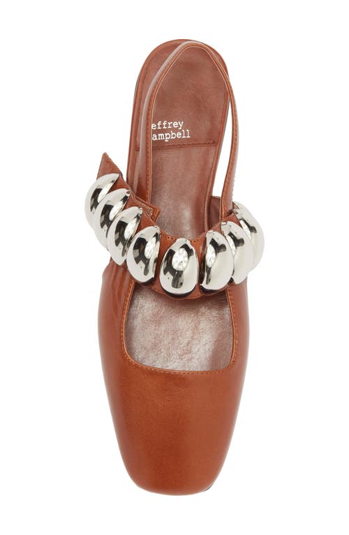 Jeffrey Campbell Manon Slingback Flat In Tan Silver