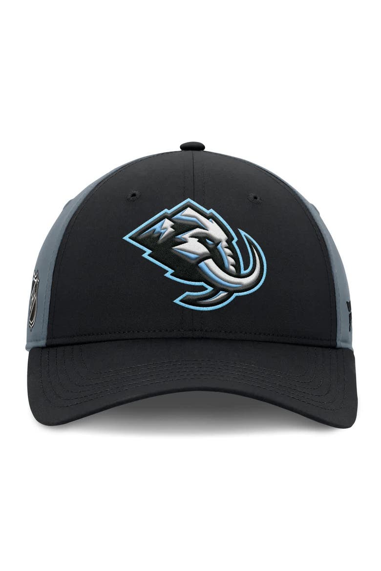 Men's Fanatics  Black/Charcoal Utah Mammoth Primary Logo Adjustable Hat, Alternate, color, Black