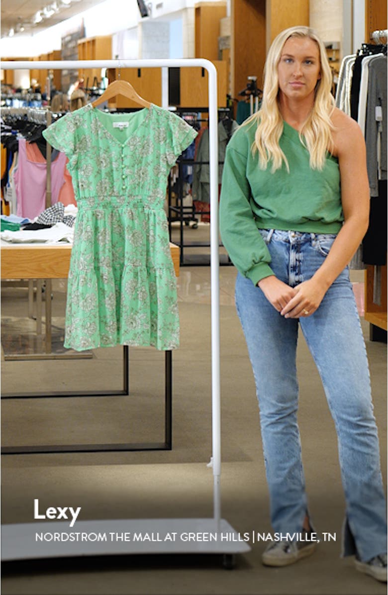 Kids' Floral Flutter Sleeve Chiffon Dress, sales video thumbnail