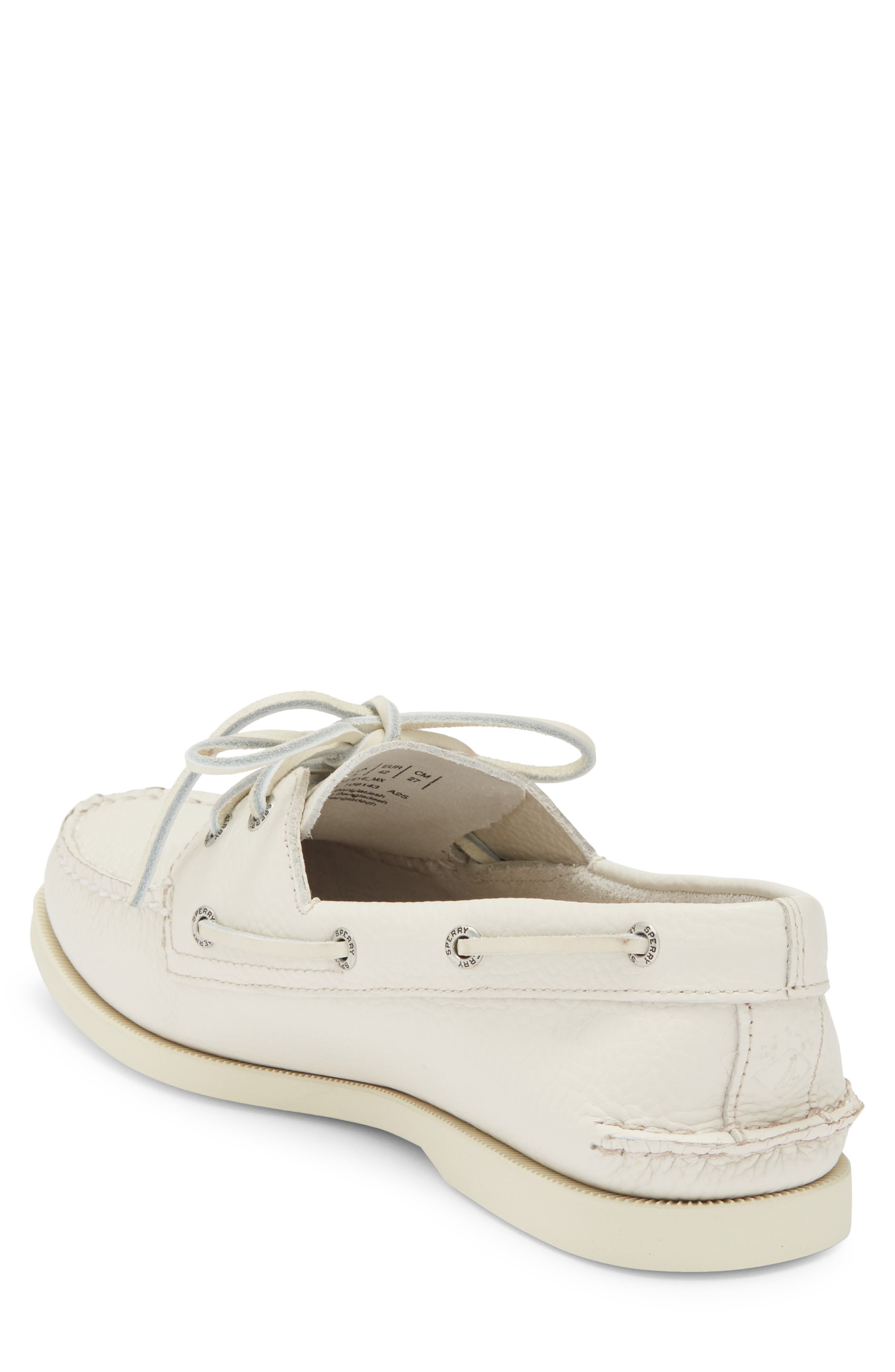 Sperry Authentic Original<sup>™</sup> 2-Eye Boat Shoe, Alternate, color, White