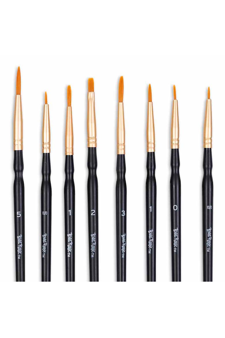 Brush Set Detailed Pack 10Pc Gold Taklon Bristles, Alternate, color, Gold