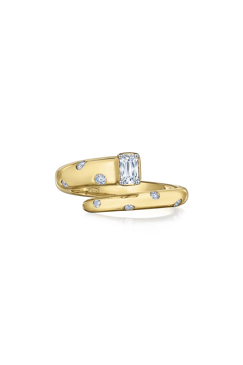 Cobblestone Ashoka Diamond Bypass Ring, Main, color, YELLOW GOLD