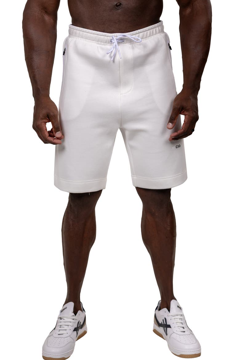 Marthyr Cotton Blend Jersey Shorts, Main, color, WHITE