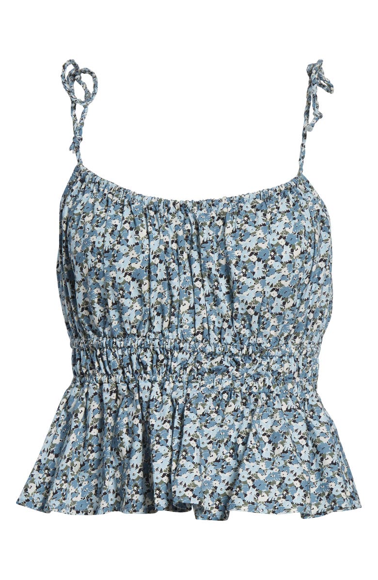 Veronica Beard Erving Peplum Camisole, Alternate, color, Lake Mist Multi