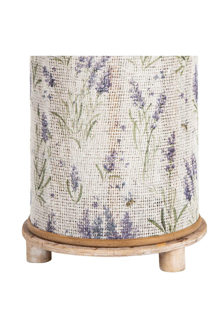 Lavender Fields Floral Botanical Wood Candle Holder Lantern, Alternate, color, White