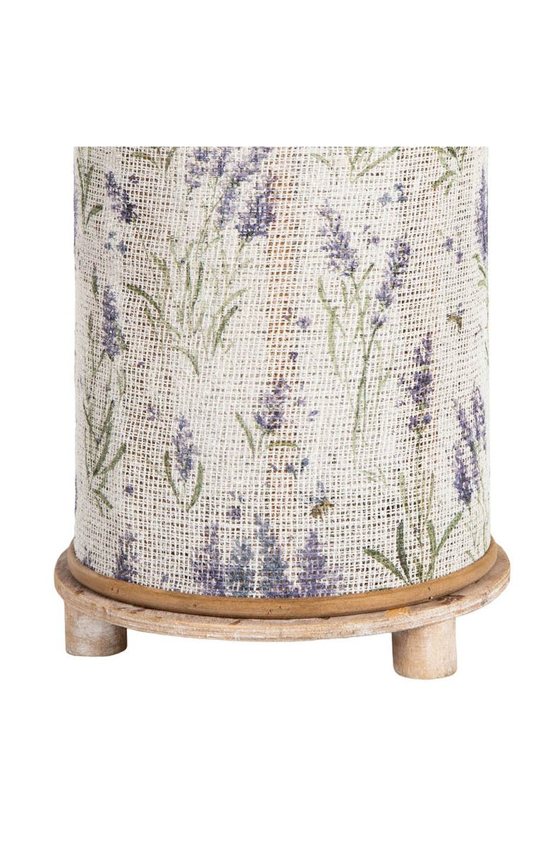 Gallerie II Lavender Fields Floral Botanical Wood Candle Holder Lantern, Alternate, color, White