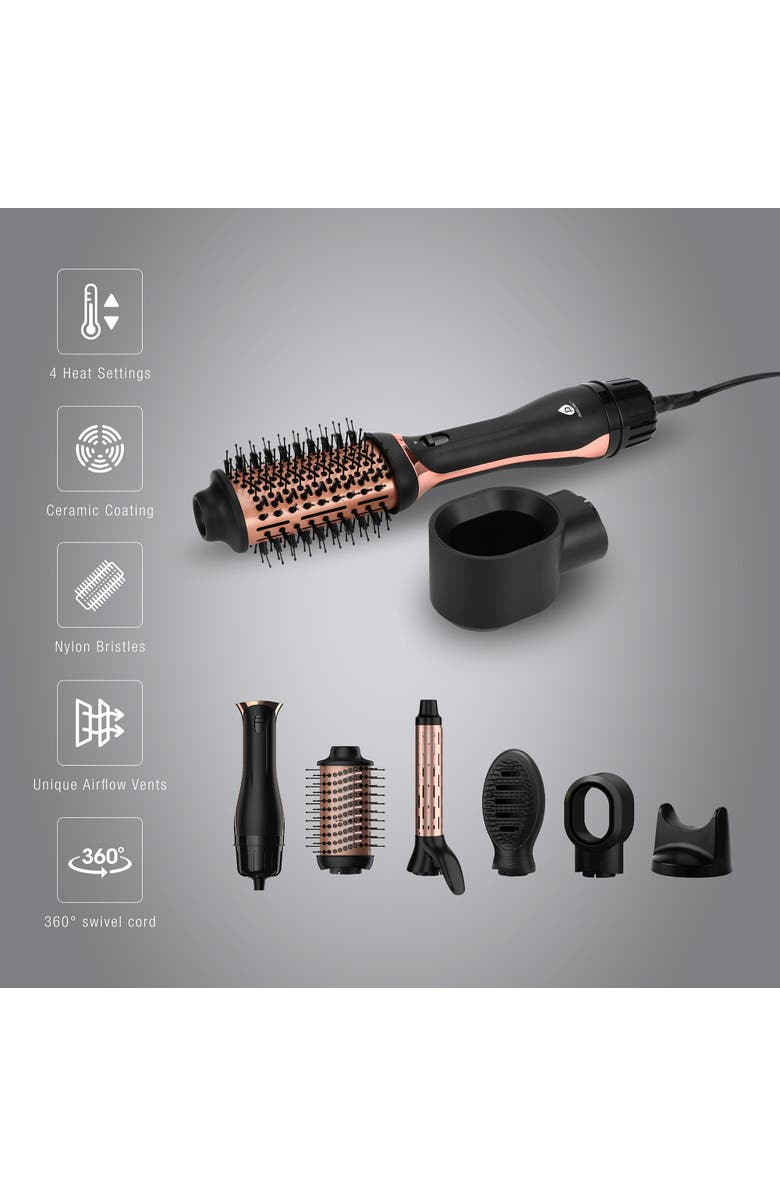 PURSONIC Hot Air Blower Brush Your All-in-One Hair Styling Solution, Alternate, color, Black