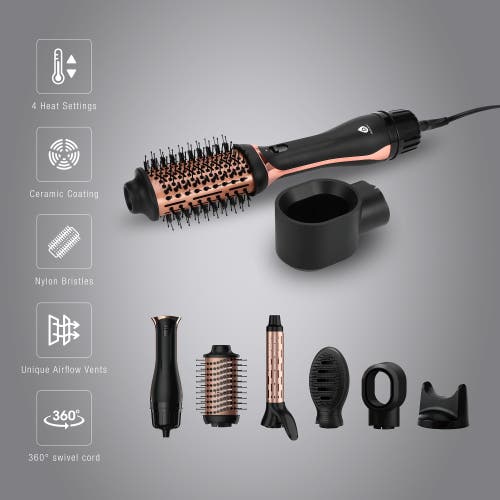 Pursonic Hot Air Blower Brush Your All-in-one Hair Styling Solution In Black