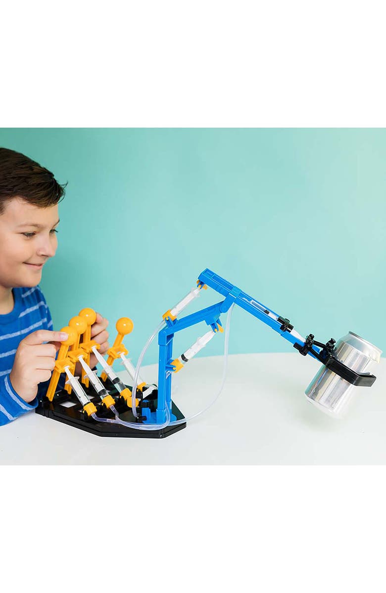 4M Kidzlabs Mega Hydraulic Arm Diy Waterpowered Robotic Kit, 18 Inch Arm, Alternate, color, Multicolored
