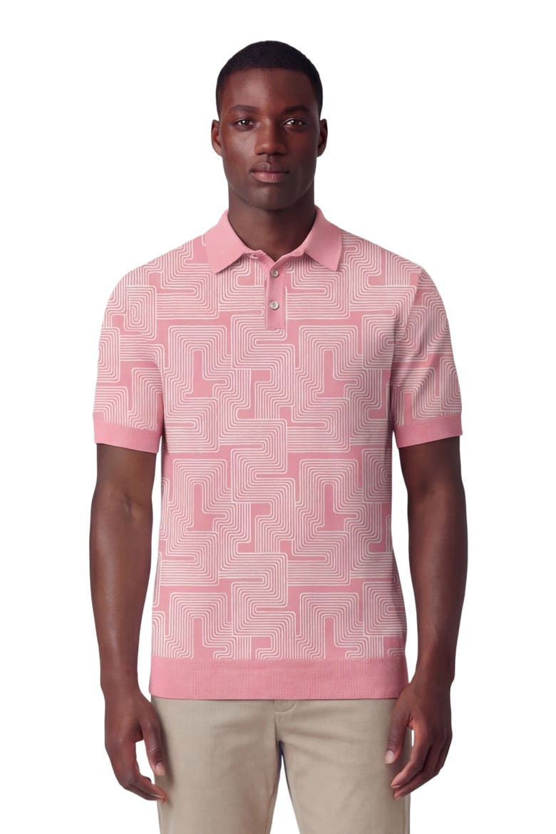 Inter Twine Mens Merino Silk Cashmere Polo, Main, color, INTER TWINE PINK
