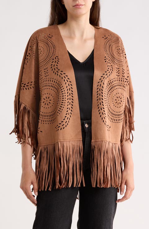 Fringe Faux Suede Jacket