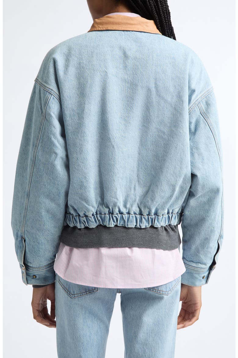 Cotton Denim Bomber Jacket, Alternate, color, STONEWASH