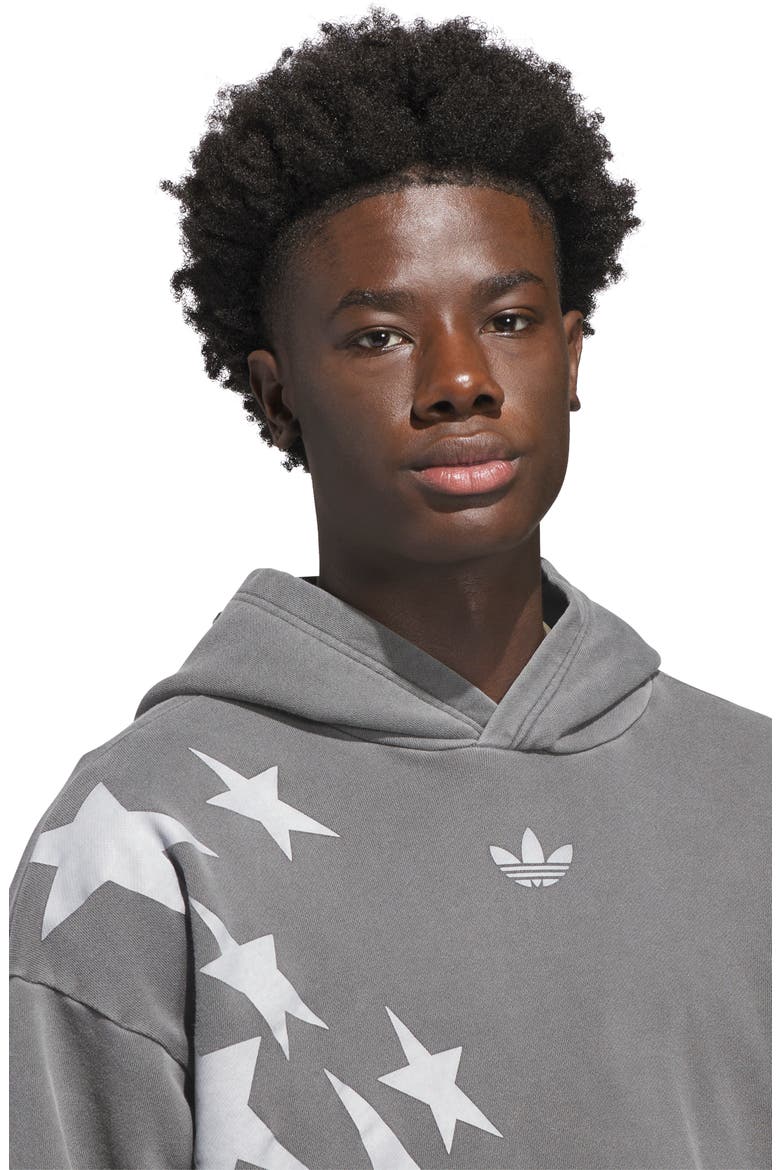 Oversize Star Cotton Fleece Graphic Hoodie, Alternate, color, GREY SIX