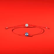 Karma and Luck Men's Navy Enamel Evil Eye Red String Adjustable Bracelet Spiritual Freedom