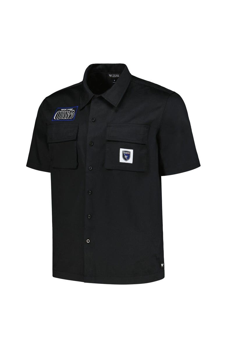 THE WILD COLLECTIVE Men's The Wild Collective Black San Jose Earthquakes Utility Button-Up Shirt, Alternate, color,