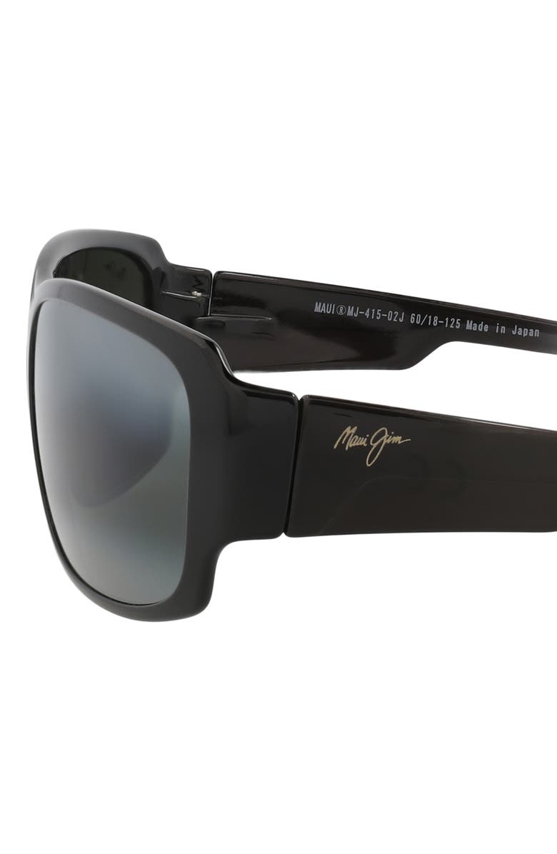 Maui Jim 60mm Rectangular Sunglasses, Alternate, color, Black Black Grey