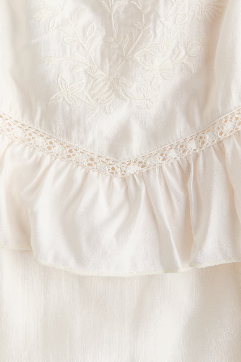 Frill-trimmed Strappy Dress, Alternate, color, Cream