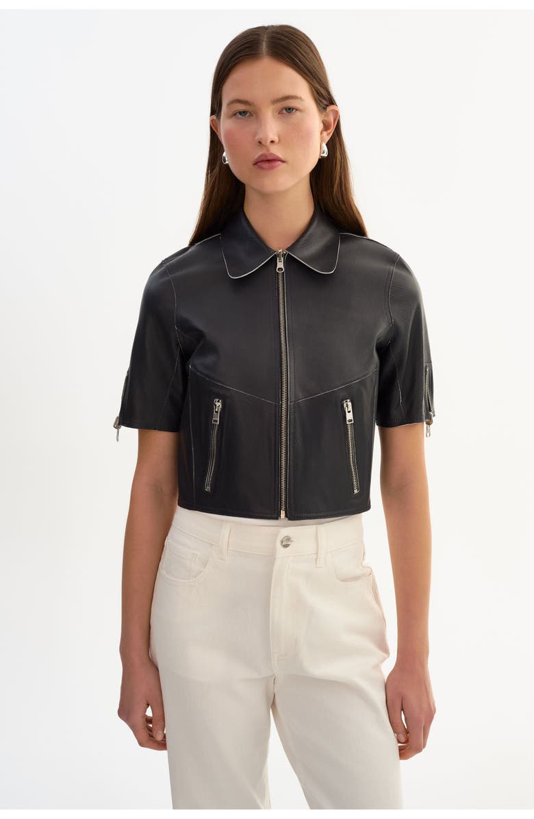 LAMARQUE Sevana | Reversible Leather Jacket, Main, color, Charcoal/Snake