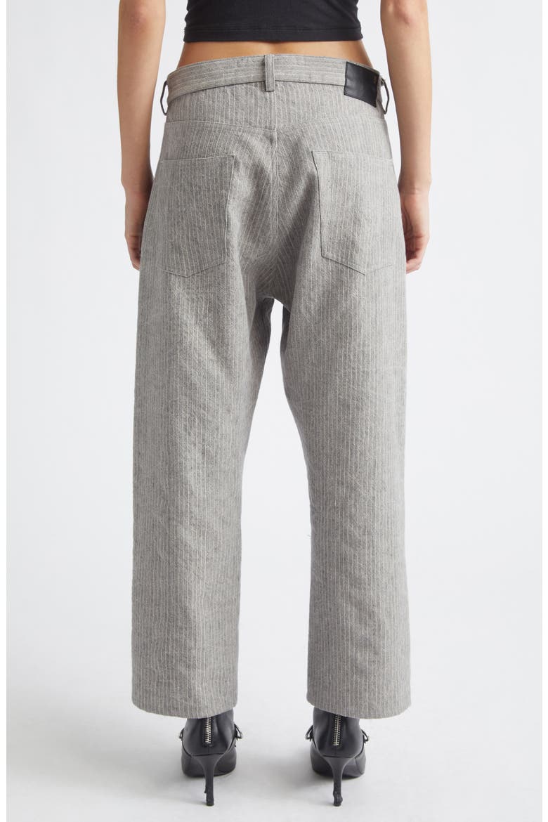 X-Boyfriend Pinstripe Virgin Wool & Linen Pants, Alternate, color, LIGHT GREY STRIPE