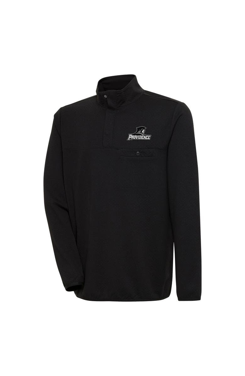 ANTIGUA Men's Antigua Black Providence Friars Steamer Quarter-Snap Pullover Jacket, Main, color,
