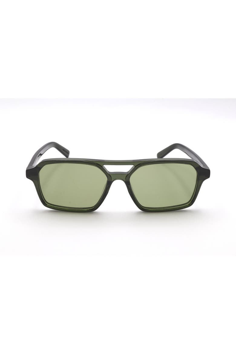 56mm Pilot Sunglasses, Main, color, GREEN