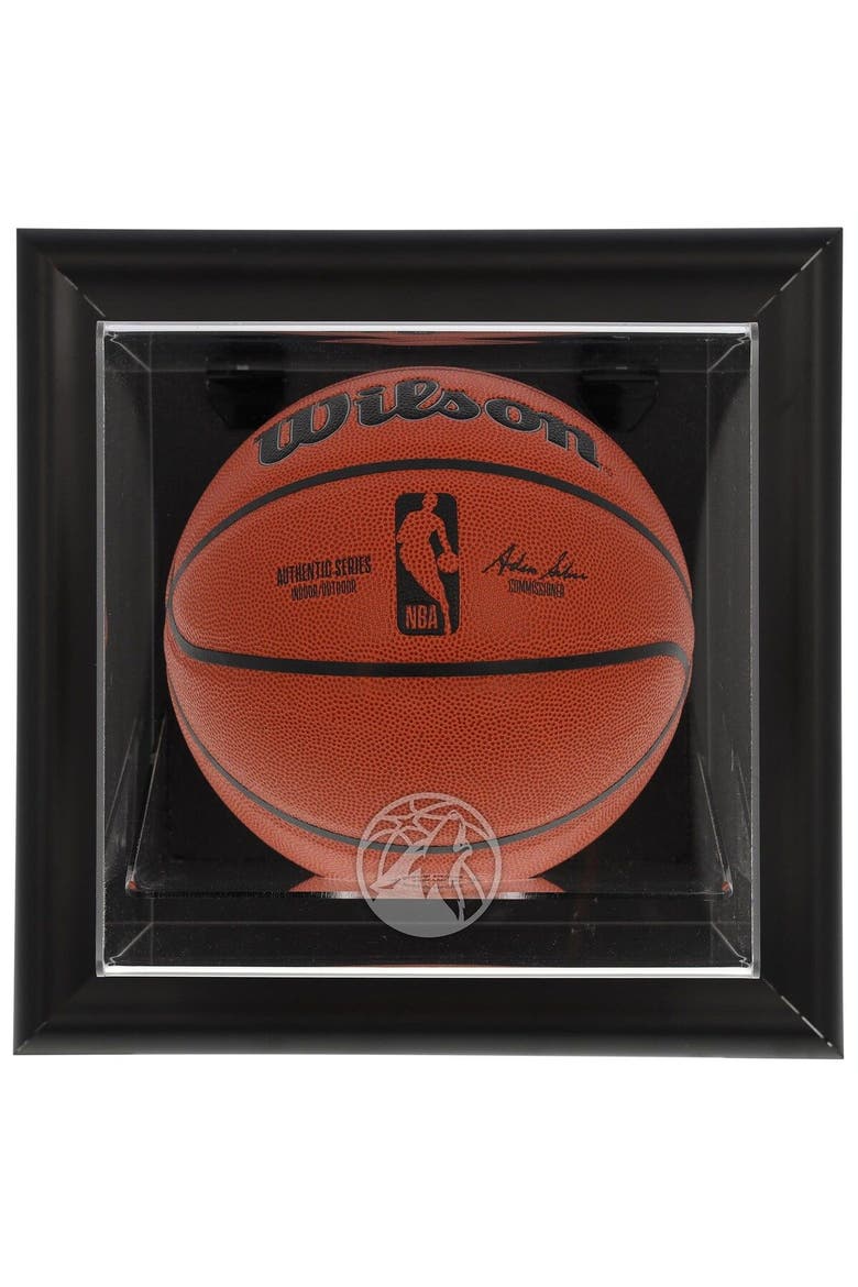 Minnesota Timberwolves Framed Black Wall-Mounted Team Logo Basketball Display Case, Main, color, Black